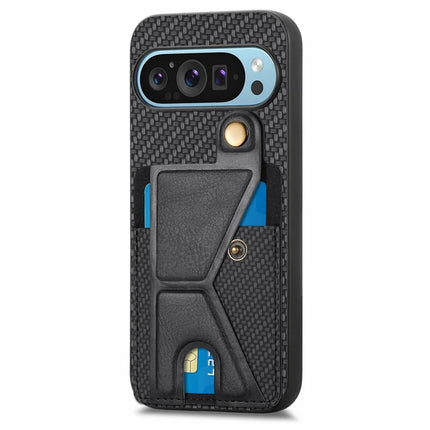 For Google Pixel 9 Pro XL Case K-Shaped Kickstand Leather+PC+TPU Phone Cover