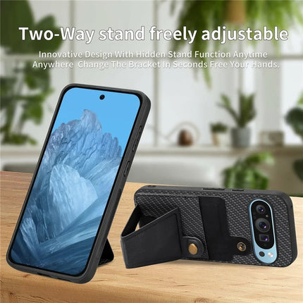 For Google Pixel 9 Pro XL Case K-Shaped Kickstand Leather+PC+TPU Phone Cover