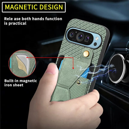 For Google Pixel 9 Pro XL Case K-Shaped Kickstand Leather+PC+TPU Phone Cover