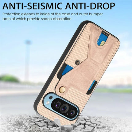 For Google Pixel 9 Pro XL Case K-Shaped Kickstand Leather+PC+TPU Phone Cover