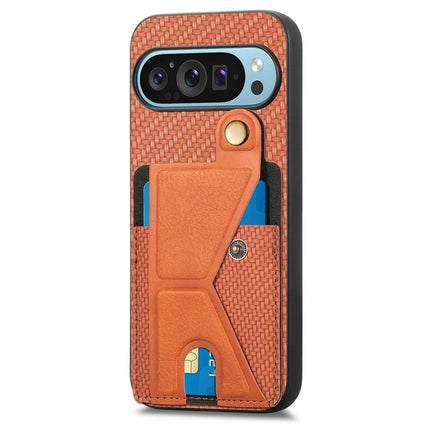 For Google Pixel 9 Pro XL Case K-Shaped Kickstand Leather+PC+TPU Phone Cover