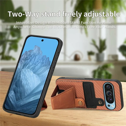 For Google Pixel 9 Pro XL Case K-Shaped Kickstand Leather+PC+TPU Phone Cover