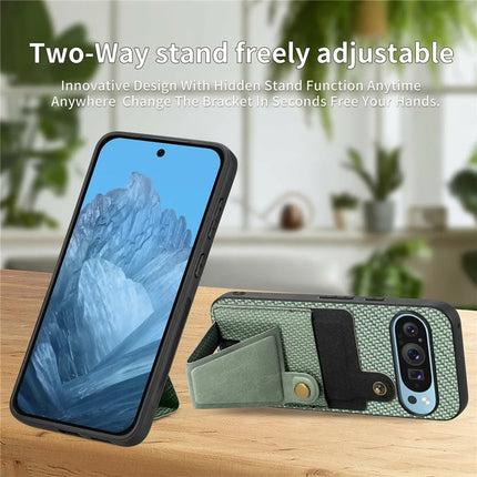 For Google Pixel 9 Pro XL Case K-Shaped Kickstand Leather+PC+TPU Phone Cover