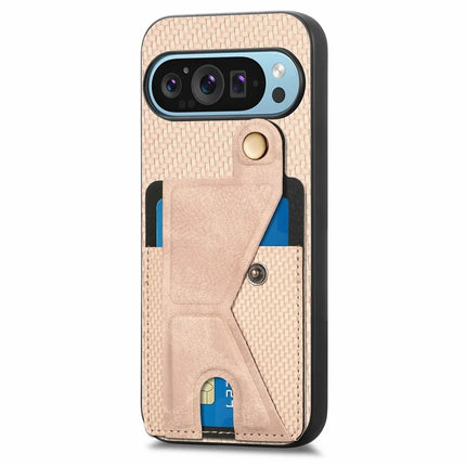 For Google Pixel 9 Pro XL Case K-Shaped Kickstand Leather+PC+TPU Phone Cover