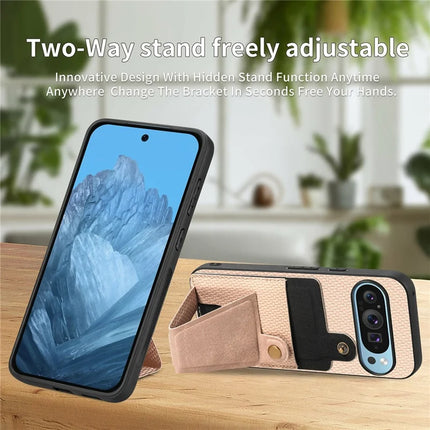 For Google Pixel 9 Pro XL Case K-Shaped Kickstand Leather+PC+TPU Phone Cover