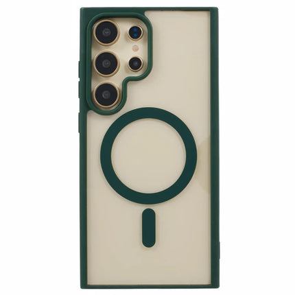 For Samsung Galaxy S23 Ultra Case Compatible with MagSafe Shockproof PC+TPU Clear Phone Cover