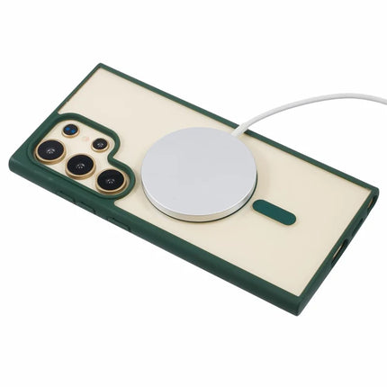 For Samsung Galaxy S23 Ultra Case Compatible with MagSafe Shockproof PC+TPU Clear Phone Cover