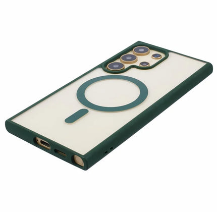 For Samsung Galaxy S23 Ultra Case Compatible with MagSafe Shockproof PC+TPU Clear Phone Cover