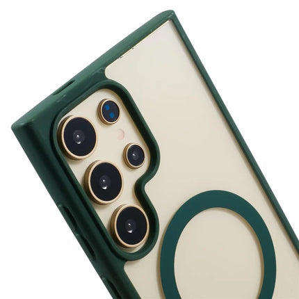 For Samsung Galaxy S23 Ultra Case Compatible with MagSafe Shockproof PC+TPU Clear Phone Cover