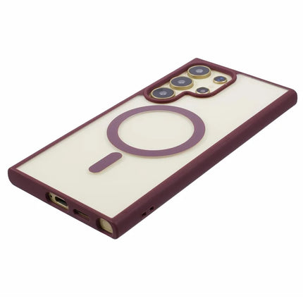 For Samsung Galaxy S23 Ultra Case Compatible with MagSafe Shockproof PC+TPU Clear Phone Cover