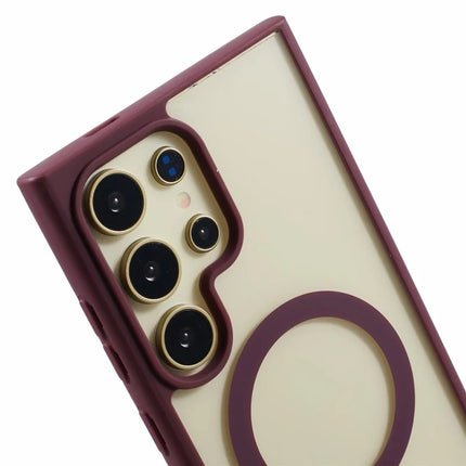 For Samsung Galaxy S23 Ultra Case Compatible with MagSafe Shockproof PC+TPU Clear Phone Cover