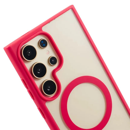For Samsung Galaxy S23 Ultra Case Compatible with MagSafe Shockproof PC+TPU Clear Phone Cover