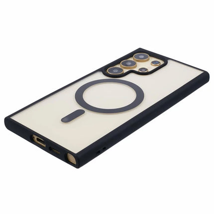 For Samsung Galaxy S23 Ultra Case Compatible with MagSafe Shockproof PC+TPU Clear Phone Cover