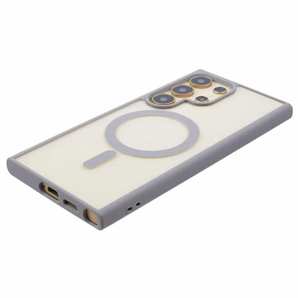 For Samsung Galaxy S23 Ultra Case Compatible with MagSafe Shockproof PC+TPU Clear Phone Cover