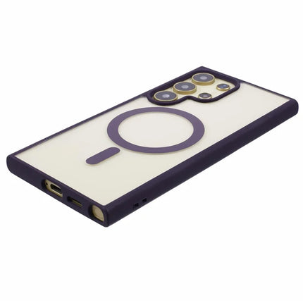 For Samsung Galaxy S23 Ultra Case Compatible with MagSafe Shockproof PC+TPU Clear Phone Cover