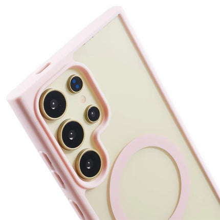 For Samsung Galaxy S23 Ultra Case Compatible with MagSafe Shockproof PC+TPU Clear Phone Cover