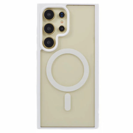 For Samsung Galaxy S23 Ultra Case Compatible with MagSafe Shockproof PC+TPU Clear Phone Cover
