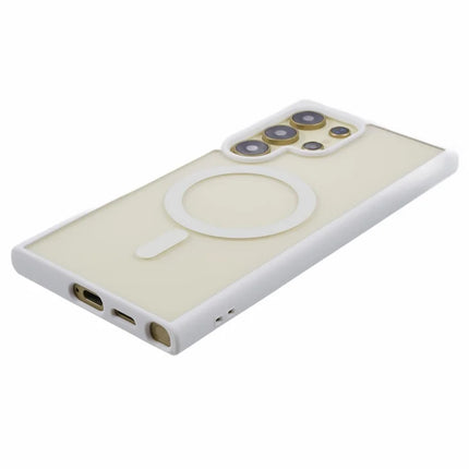 For Samsung Galaxy S23 Ultra Case Compatible with MagSafe Shockproof PC+TPU Clear Phone Cover