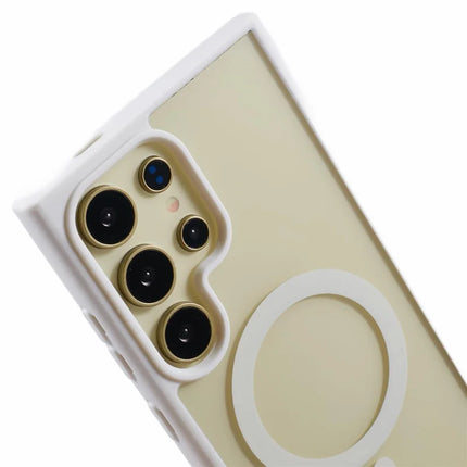 For Samsung Galaxy S23 Ultra Case Compatible with MagSafe Shockproof PC+TPU Clear Phone Cover