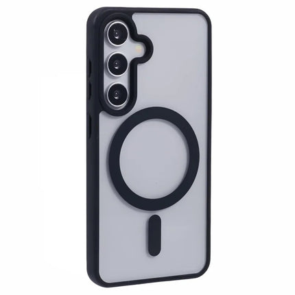 For Samsung Galaxy S23 FE Case Compatible with MagSafe Shockproof PC+TPU Clear Phone Cover - Black