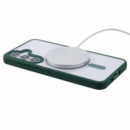 For Samsung Galaxy S23 FE Case Compatible with MagSafe Shockproof PC+TPU Clear Phone Cover
