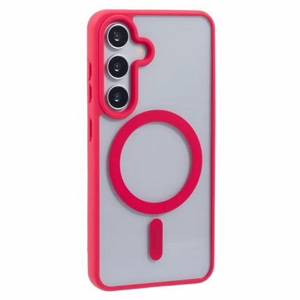 For Samsung Galaxy S23 FE Case Compatible with MagSafe Shockproof PC+TPU Clear Phone Cover - Red
