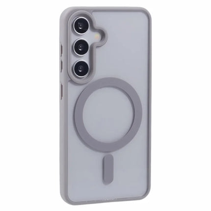 For Samsung Galaxy S23 FE Case Compatible with MagSafe Shockproof PC+TPU Clear Phone Cover - Grey