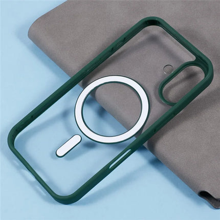 For iPhone 16 Plus Case Compatible with MagSafe Shockproof PC+TPU Clear Phone Cover