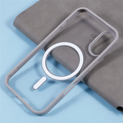 For iPhone 16 Plus Case Compatible with MagSafe Shockproof PC+TPU Clear Phone Cover