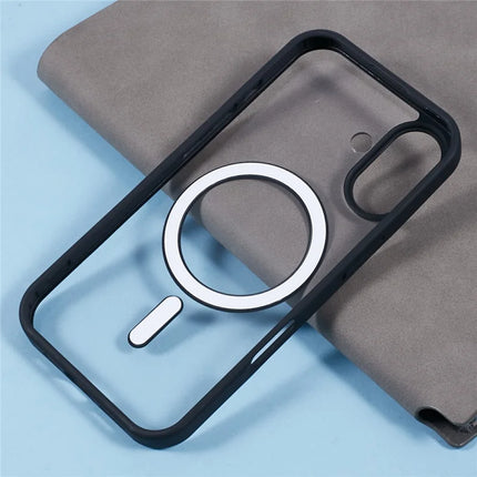 For iPhone 16 Plus Case Compatible with MagSafe Shockproof PC+TPU Clear Phone Cover