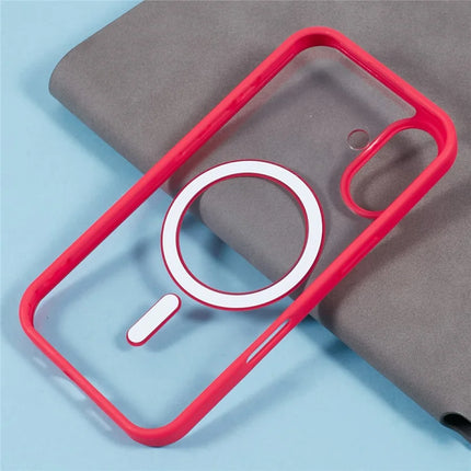 For iPhone 16 Plus Case Compatible with MagSafe Shockproof PC+TPU Clear Phone Cover