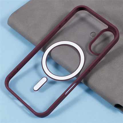For iPhone 16 Plus Case Compatible with MagSafe Shockproof PC+TPU Clear Phone Cover