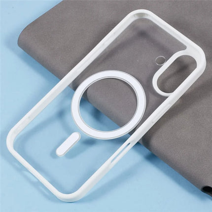 For iPhone 16 Plus Case Compatible with MagSafe Shockproof PC+TPU Clear Phone Cover