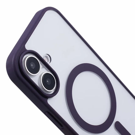 For iPhone 16 Plus Case Compatible with MagSafe Shockproof PC+TPU Clear Phone Cover