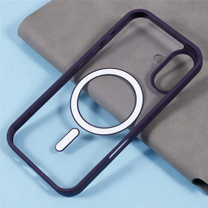 For iPhone 16 Plus Case Compatible with MagSafe Shockproof PC+TPU Clear Phone Cover