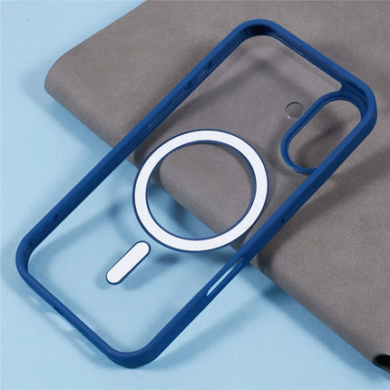 For iPhone 16 Plus Case Compatible with MagSafe Shockproof PC+TPU Clear Phone Cover