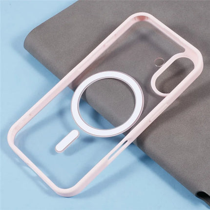 For iPhone 16 Plus Case Compatible with MagSafe Shockproof PC+TPU Clear Phone Cover
