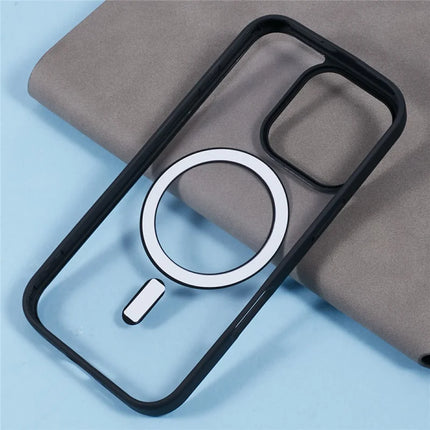 For iPhone 16 Pro Max Case Compatible with MagSafe Shockproof PC+TPU Clear Phone Cover