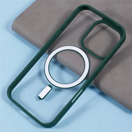 For iPhone 16 Pro Max Case Compatible with MagSafe Shockproof PC+TPU Clear Phone Cover