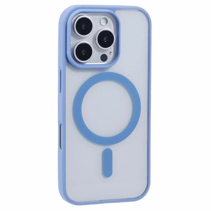 For iPhone 16 Pro Max Case Compatible with MagSafe Shockproof PC+TPU Clear Phone Cover - Blue