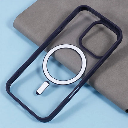For iPhone 16 Pro Max Case Compatible with MagSafe Shockproof PC+TPU Clear Phone Cover