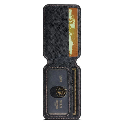 SUTENI H18 For iPhone 16 Pro Max Magnetic Case Cross Texture Leather+TPU Cover with Detachable Card Bag