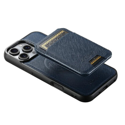 SUTENI H18 For iPhone 16 Pro Max Magnetic Case Cross Texture Leather+TPU Cover with Detachable Card Bag