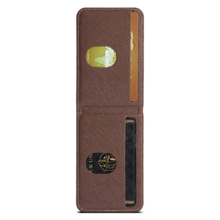 SUTENI H17 For iPhone 16 Pro Max Magnetic Case Leather+TPU Cross Texture Phone Cover with Detachable Card Bag