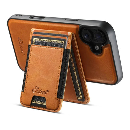 SUTENI H17 For iPhone 16 Case Compatible with MagSafe Card Holder Kickstand Phone Cover