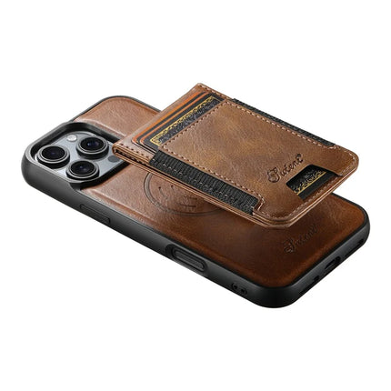 SUTENI H17 For iPhone 16 Pro Case Compatible with MagSafe Card Holder Kickstand Phone Cover