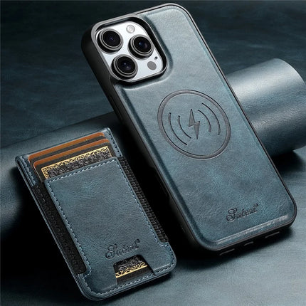 SUTENI H17 For iPhone 16 Pro Case Compatible with MagSafe Card Holder Kickstand Phone Cover