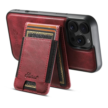 SUTENI H17 For iPhone 16 Pro Case Compatible with MagSafe Card Holder Kickstand Phone Cover