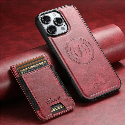 SUTENI H17 For iPhone 16 Pro Case Compatible with MagSafe Card Holder Kickstand Phone Cover