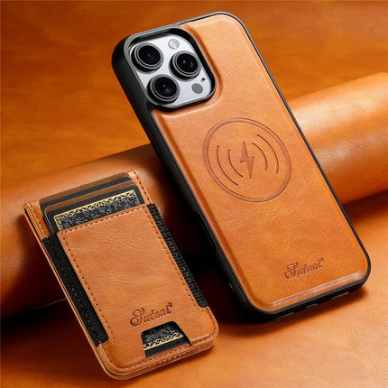 SUTENI H17 For iPhone 16 Pro Case Compatible with MagSafe Card Holder Kickstand Phone Cover
